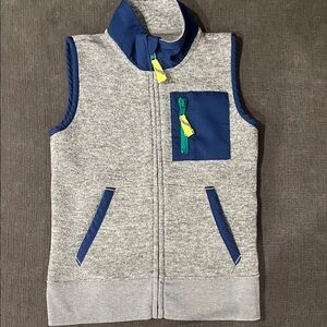 JCrew Gray and Blue Zip-Up Vest